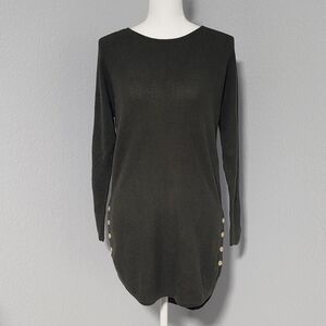 Michael Kors Olive Green Knit Long Sleeve Sweater Dress Size Small